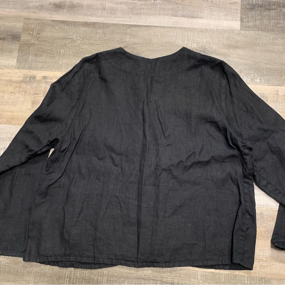 Flax Jeanne Engelhart Button Up Top Jacket Large Artsy Minimalist Oversized - Picture 3 of 3